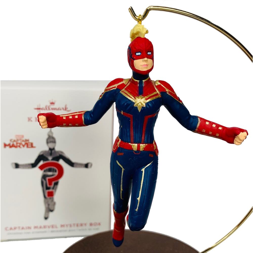 Hallmark Keepsake Mystery Ornament Captain Marvel Red and Blue 2019 NEW - Picture 1 of 5